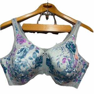 Cacique Gray and Purple Floral Bra
